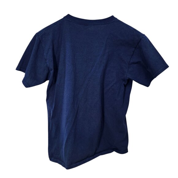 South Dakota Skull & Piston Graphic Tee‎ 100% Cotton Blue Youth Medium - Picture 4 of 5